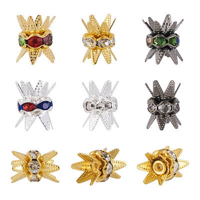 120Pcs 6 Colors Zinc Alloy Bead Cap