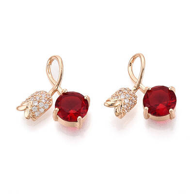 Brass Micro Pave Cubic Zirconia Pendants