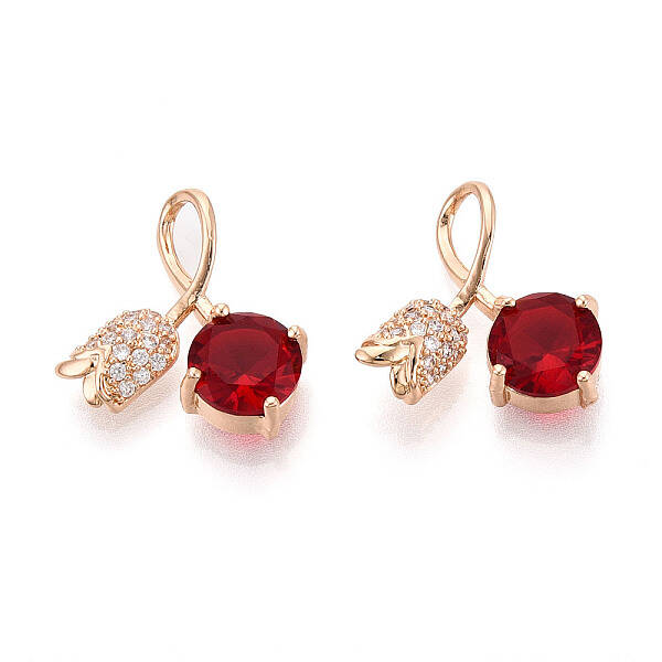 Brass Micro Pave Cubic Zirconia Pendants