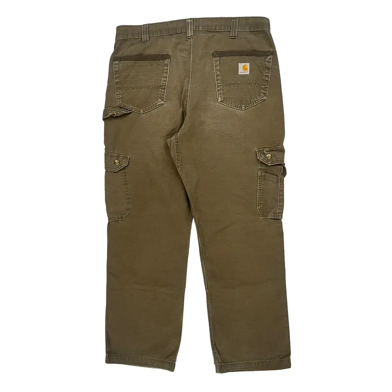 Carhartt Cargo Carpenter Trousers - 38W 29L Khaki Cotton | Size: 38″ waist