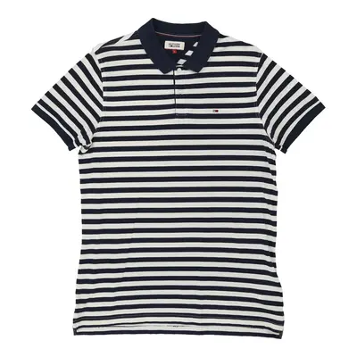 Hilfiger Denim Striped Polo Shirt - Large Block Colour Cotton