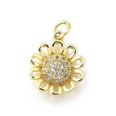 Brass Micro Pave Clear Cubic Zirconia Pendants