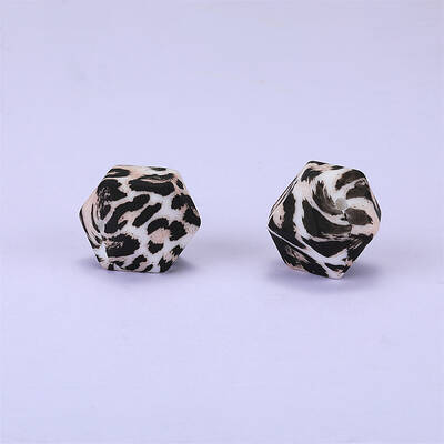 Colorful Pattern Printed Silicone Focal Beads
