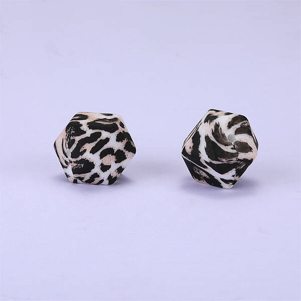 Colorful Pattern Printed Silicone Focal Beads