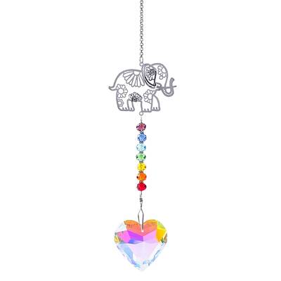 Faceted Heart Glass Suncatchers