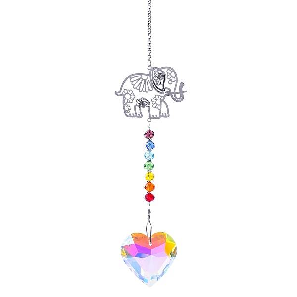 Faceted Heart Glass Suncatchers