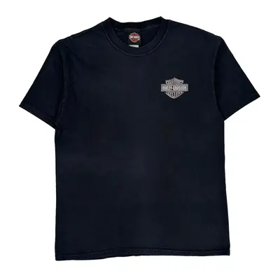 New York City Harley Davidson Graphic T-Shirt - Large Black Cotton