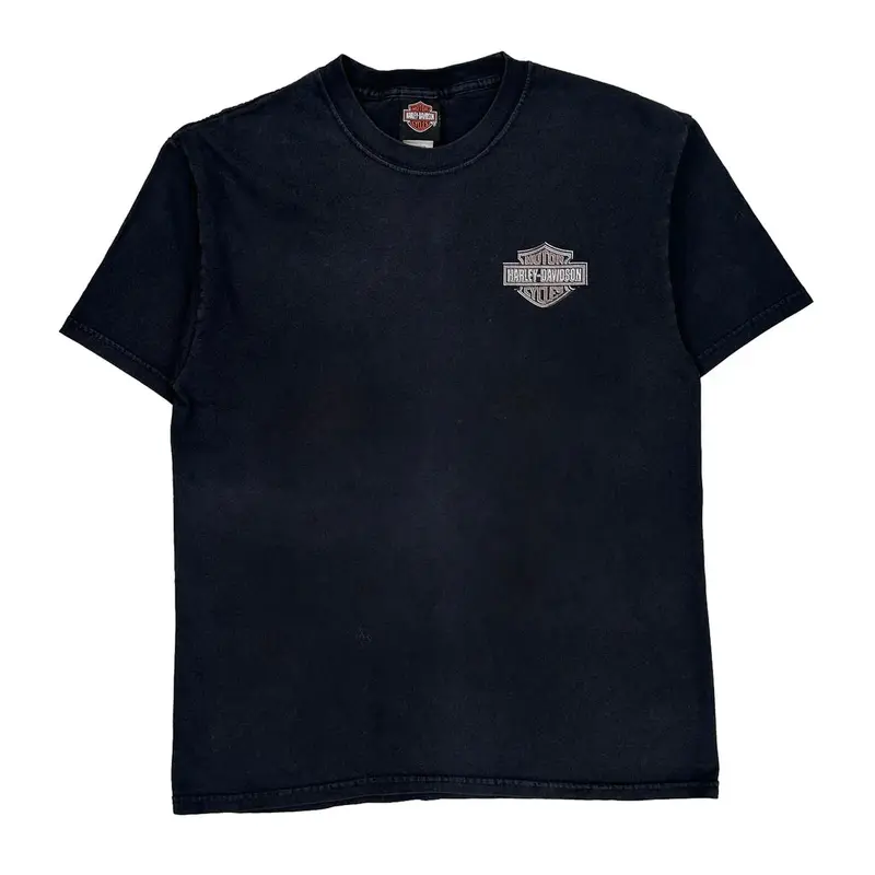 New York City Harley Davidson Graphic T-Shirt - Large Black Cotton