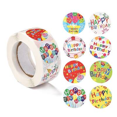 Birthday Themed Pattern Self-Adhesive Stickers