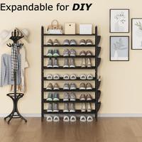 fathersdaygift 3-6 Tier Shoe Rack | Holds 9-24 Pairs  Fabric Shelves for Entryway Organization