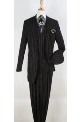 Royal Diamond Men's Outlet 3-Piece Bold Pinstripe Suit