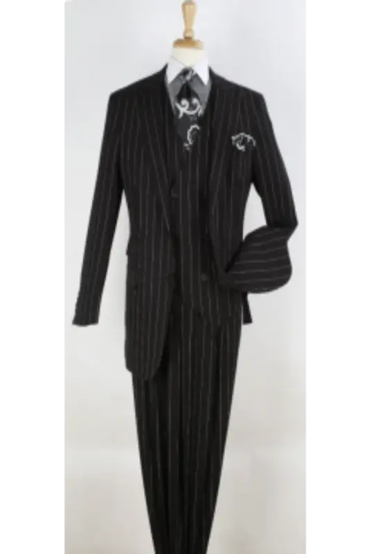 Royal Diamond Men's Outlet 3-Piece Bold Pinstripe Suit