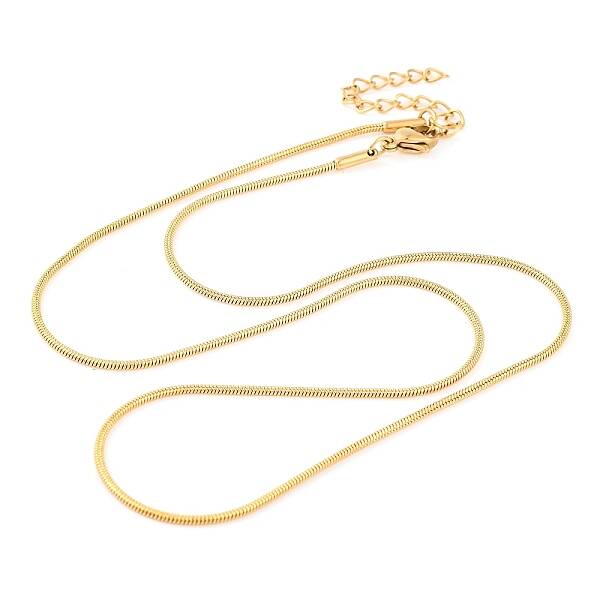 304 Stainless Steel Round Snake Chain Necklaces for Women