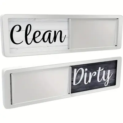 Clean Dirty Dishwasher Magnet Indicator Sign, Non-scratch Simple Sliding Magnetic Sign for Kitchen, Room Decor, Household Ite...