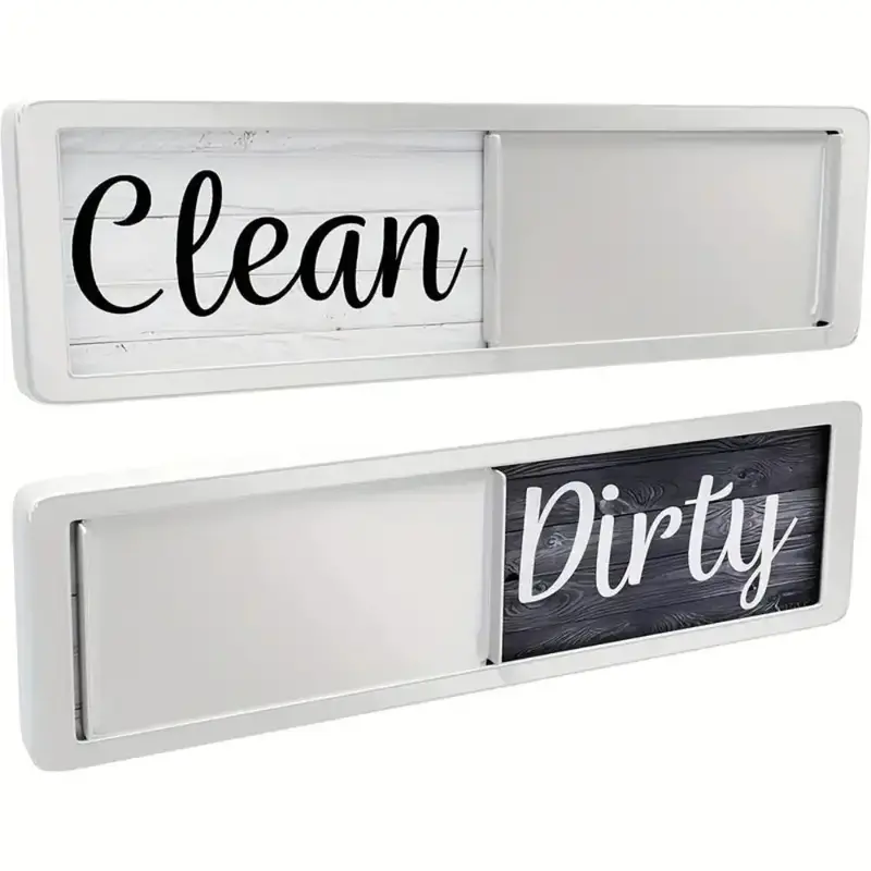 Clean Dirty Dishwasher Magnet Indicator Sign, Non-scratch Simple Sliding Magnetic Sign for Kitchen, Room Decor, Household Ite...