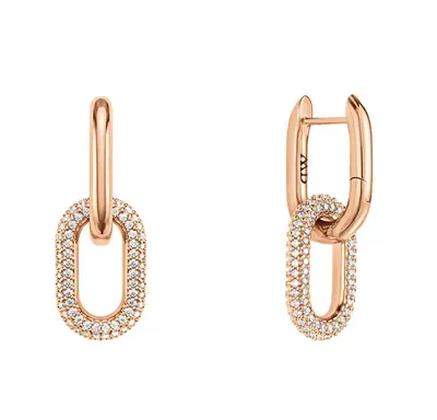 Daniel wellington Bronze Sparkling Crystal Link 2 in 1 Earrings DW00400576