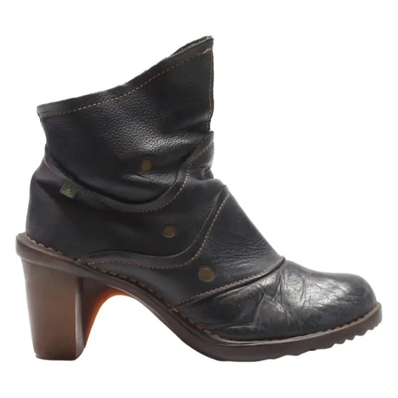 EL NATURALISTA Block Heels Black Leather Womens UK 5.5
