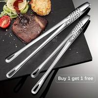 Stainless Steel Barbecue Tongs, Handheld Grill Food Tongs, Multifunctional Barbecue Utensils for Home Kitchen & Outdoor Campi...