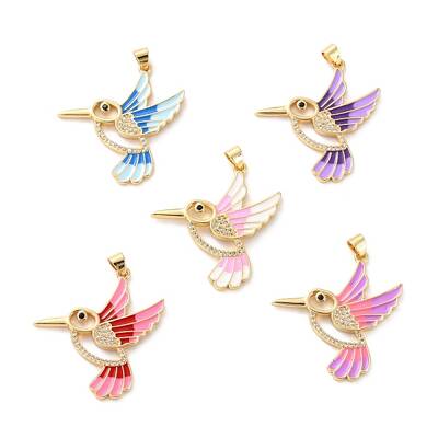 Brass Micro Pave Clear Cubic Zirconia Pendants