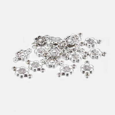 Tibetan Style Alloy Flower Links Connectors