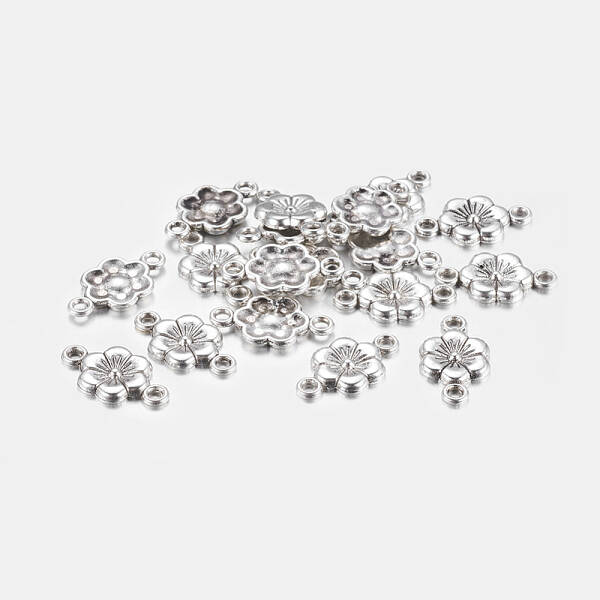 Tibetan Style Alloy Flower Links Connectors