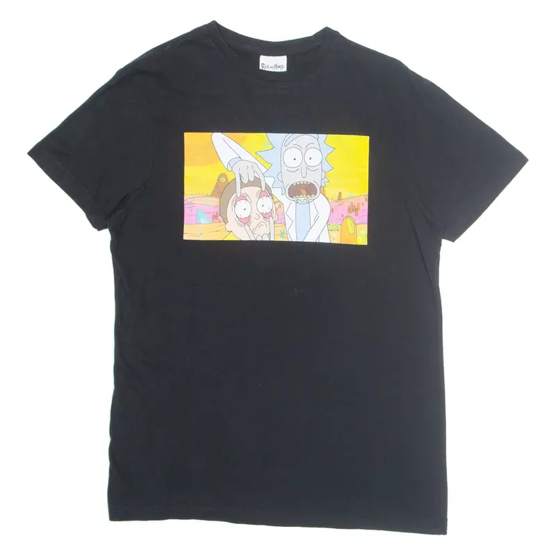 RICK AND MORTY Mens T-Shirt Black M