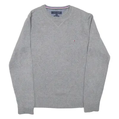 TOMMY HILFIGER Mens Jumper Grey Tight Knit M