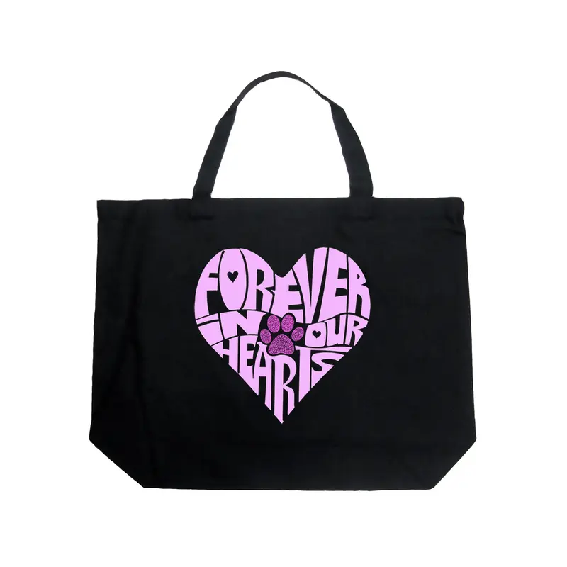 Forever In Our Hearts - Large Word Art Tote Bag - Large - Royal