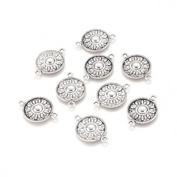 Flat Round Tibetan Style Alloy Links connectors