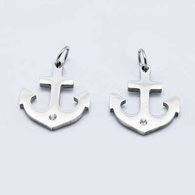316 Surgical Stainless Steel Micro Pave Clear Cubic Zirconia Pendants
