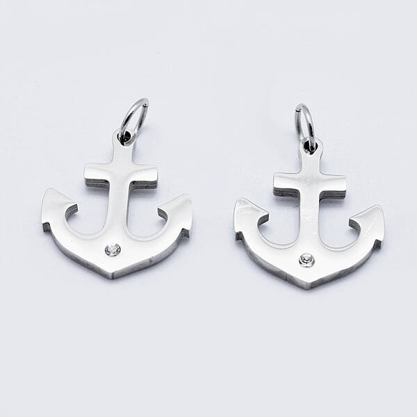 316 Surgical Stainless Steel Micro Pave Clear Cubic Zirconia Pendants