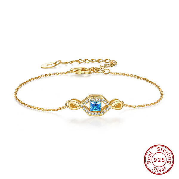925 Sterling Silver Eye Link Bracelet for Women
