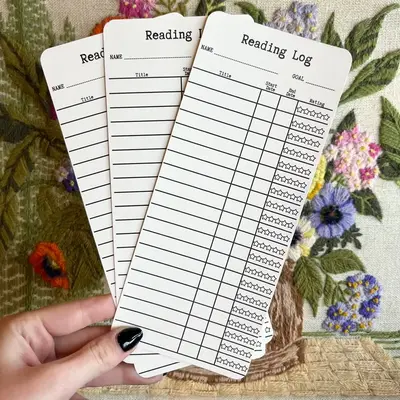 Reading Log Bookmark, Library Card Bookmark, 3 Pack Bookmark, Vintage Library Card, Book Club