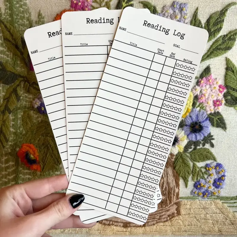 Reading Log Bookmark, Library Card Bookmark, 3 Pack Bookmark, Vintage Library Card, Book Club