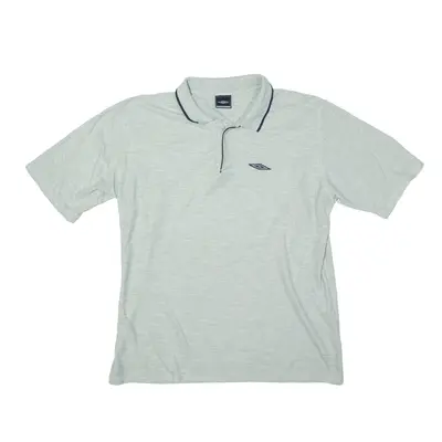 UMBRO Polo Shirt Grey Short Sleeve Mens XL