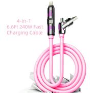 Brite Lights 4-in-1 Charging Cable | 6.6ft Multi USB Fast Charger | Type-C, Lightning, Micro | Free Shipping 