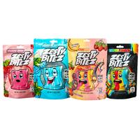 Zesty Bitez Sour Candy 4-Pack Variety – Vegan Fruity Mix with Strawnana, Berry Blue, Summer Berry & Tropical Rainbow Strawb...