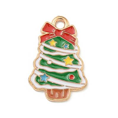 Christmas Theme Alloy Enamel Pendants
