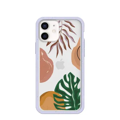 Clear Abstract Botanics iPhone 12/ iPhone 12 Pro Case With Lavender Ridge