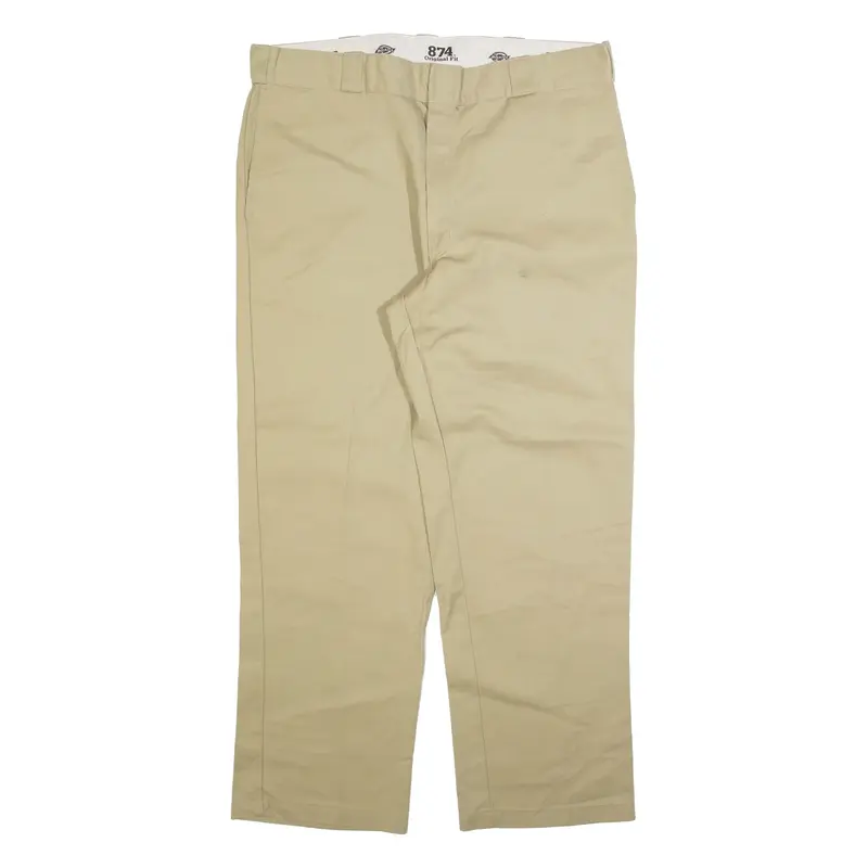 DICKIES 874 Workwear Mens Trousers Beige Regular Straight W38 L30