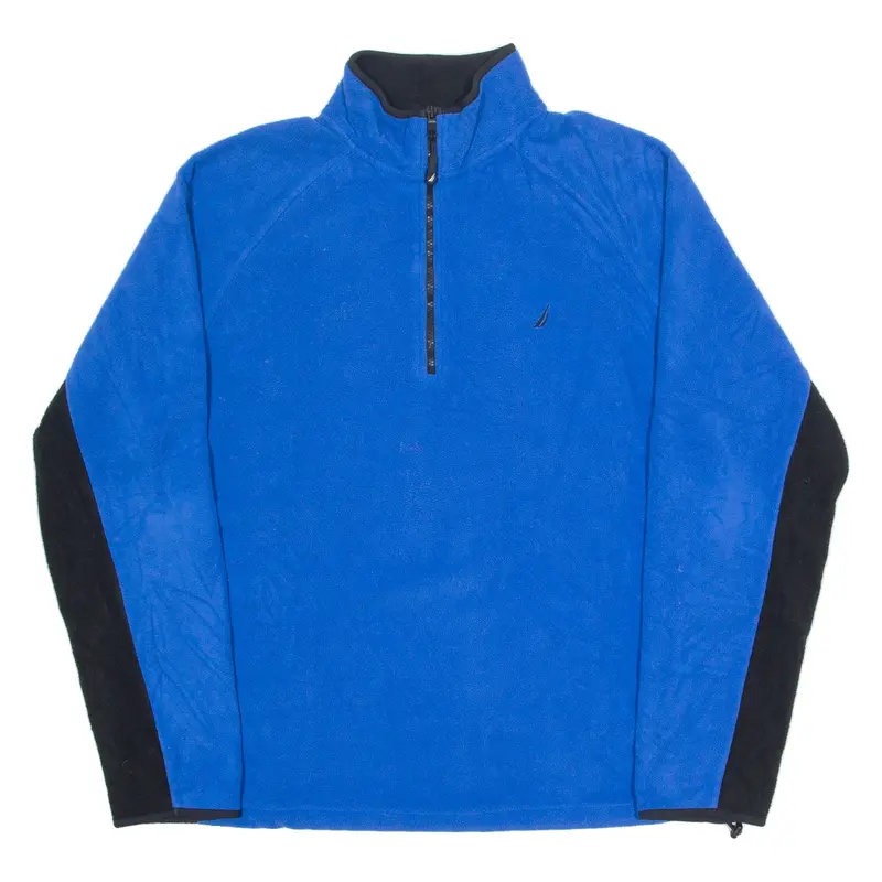 NAUTICA Mens Fleece Blue 1/4 Zip Tight Knit XL