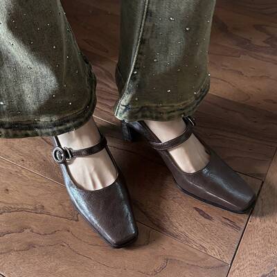 CHIKO Berlioz Square Toe Chunky Heels Mary Jane Shoes