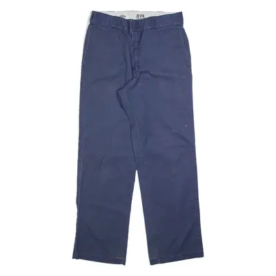 DICKIES 874 Workwear Mens Trousers Blue Regular Straight W32 L32