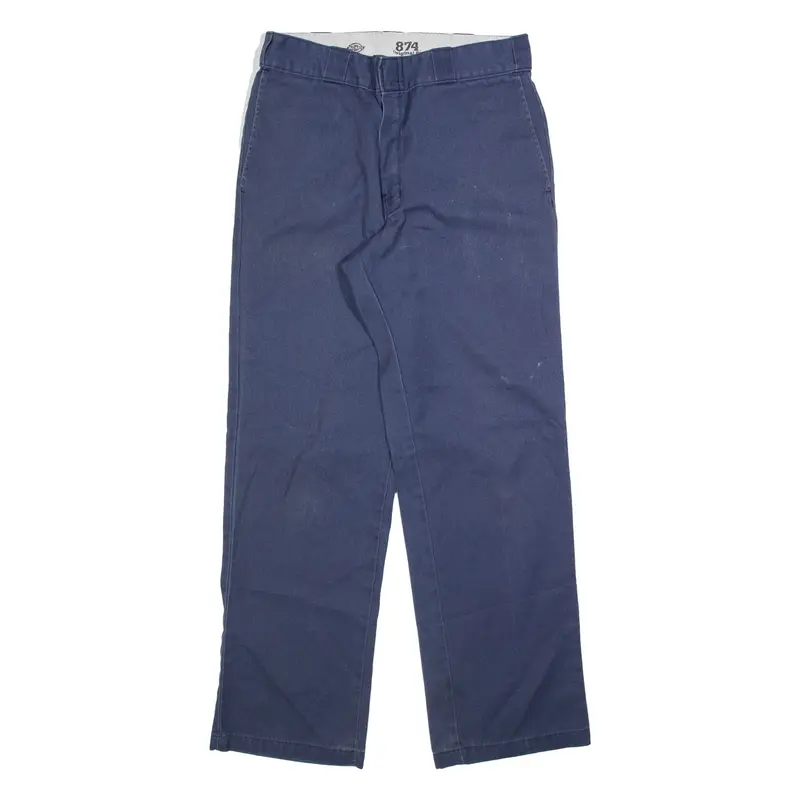 DICKIES 874 Workwear Mens Trousers Blue Regular Straight W32 L32
