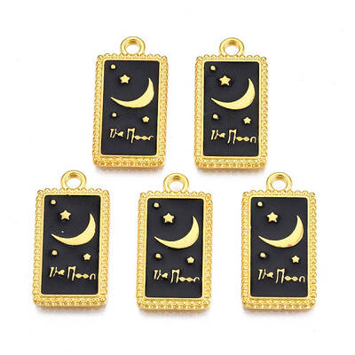 Rack Plating Golden Alloy Enamel Pendants