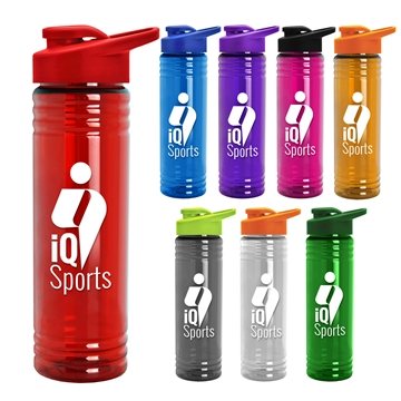 200 Promotional 24 oz Slim Fit Water Bottles With Drink-Thru Lid - ...