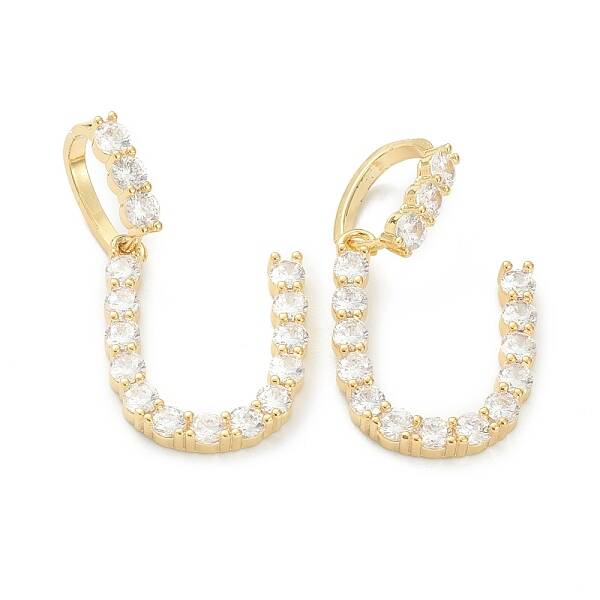 Brass Micro Pave Clear Cubic Zirconia Pendants
