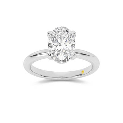 Dream Weaver Hidden Halo Oval Lab Grown Diamond Engagement Ring | 10K White Gold 3 1/4 CT. TW.