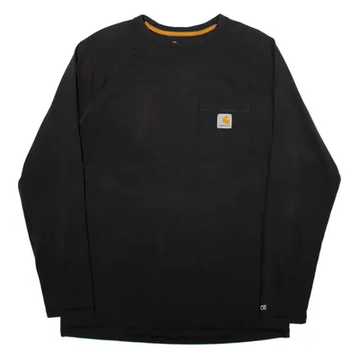 CARHARTT Mens T-Shirt Black Long Sleeve M