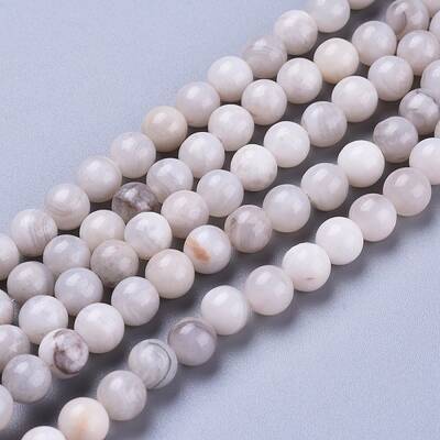 Natural White Agate Beads Strands